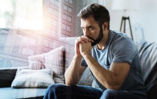 man getting addiction treatment therapy