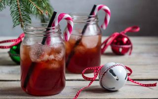 holiday mocktails with candy canes