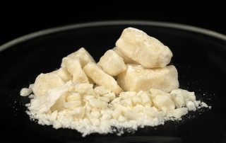 Crack cocaine street dosage on glass dish