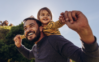 Father and daughter having fun
