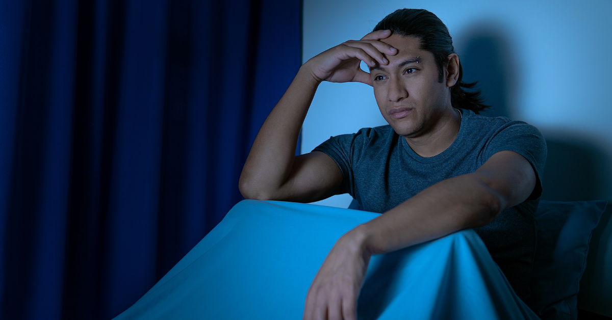 Man thinking about bad sleep habits